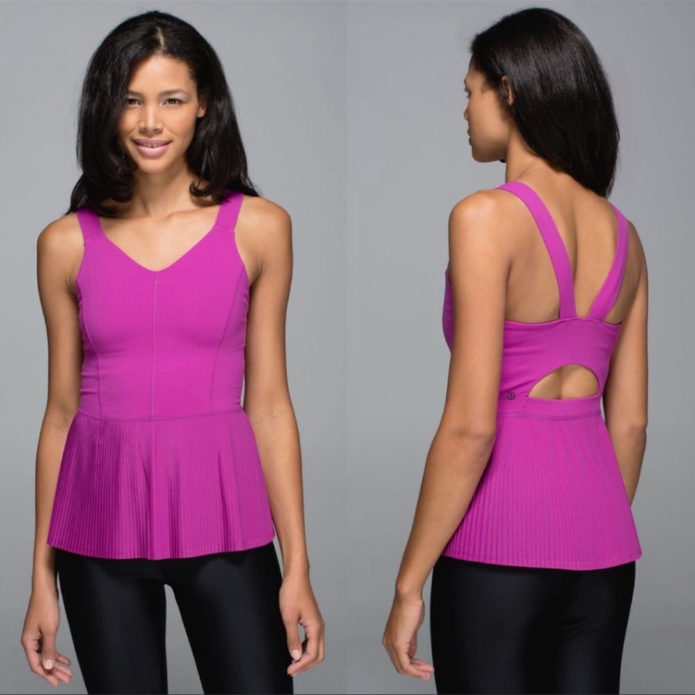 Lululemon City Ultra Violet Pleated Peplum Tank 💖💖💖